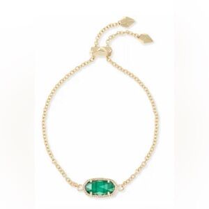 ELAINA GOLD ADJUSTABLE CHAIN BRACELET IN EMERALD CAT’S EYE